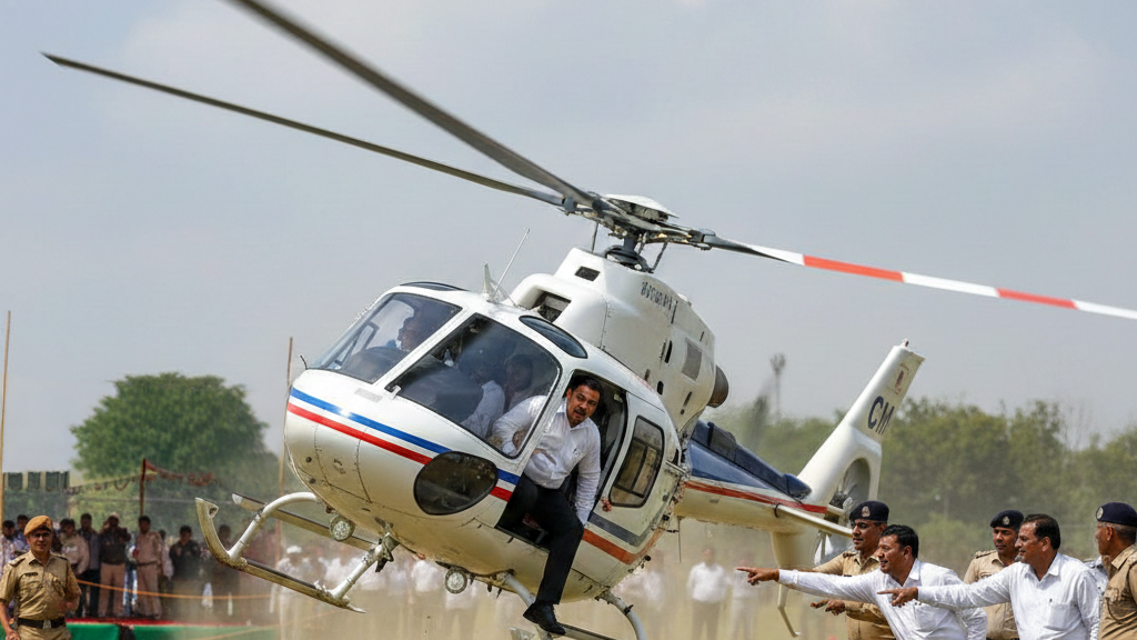 टेकऑफ के दौरान डगमगाया सीएम का हेलीकॉप्टर, कुछ पल को थमीं सांसें, अधिकारियों ने बताया सामान्य घटना